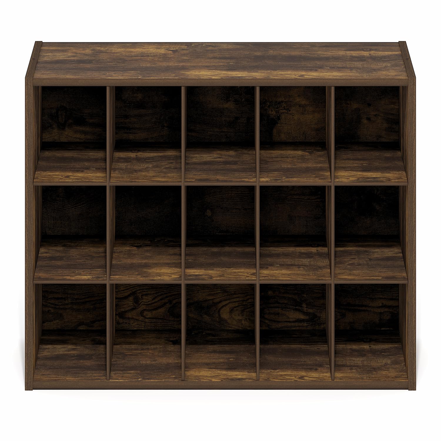 Furinno FANO 15-Cube Shoe Rack, Stackable Shoe Organizer, Amber Pine