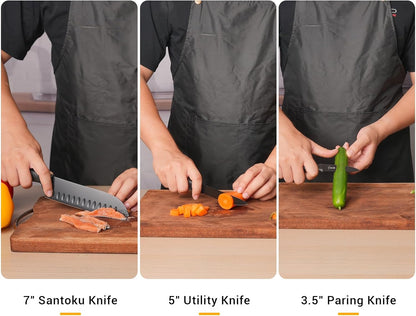 ZHANG XIAO QUAN SINCE 1628 15Pcs Knife Sets for Kitchen with Block,Knife Set with Built-in Sharpener Dishwasher Safe（Master A）