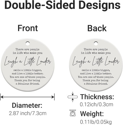 Friendship Gifts for Women, Best Friend, Funny, Work Besties, Sister, Friend Ornaments for Women, Ceramic Christmas Ornaments