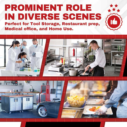 DuraSteel 30x12 NSF Stainless Steel Cart - Heavy Duty Rolling Food Prep Table with Undershelf - Metal Utility Cart for Commercial Restaurant Kitchen, Laundry, Side Mixer Stand