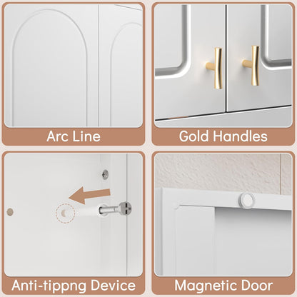 Wall Cabinet with Doors, Small Hanging Cabinet for Kitchen Pantry, Metal Overhead Cabinets for Dining, Living Room, Bathroom, 16" D x 32" W x 15" H, White, Assembly Required