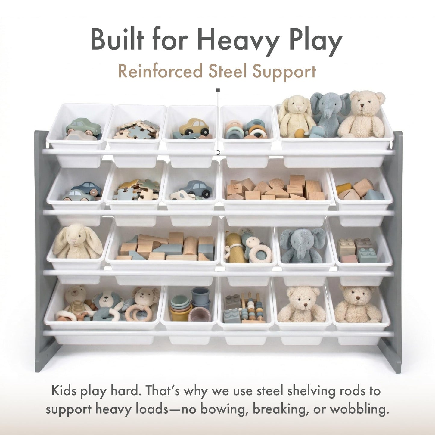 Humble Crew Kids Toy Organizer with 20 Bins, 4 Tier Storage for Playroom