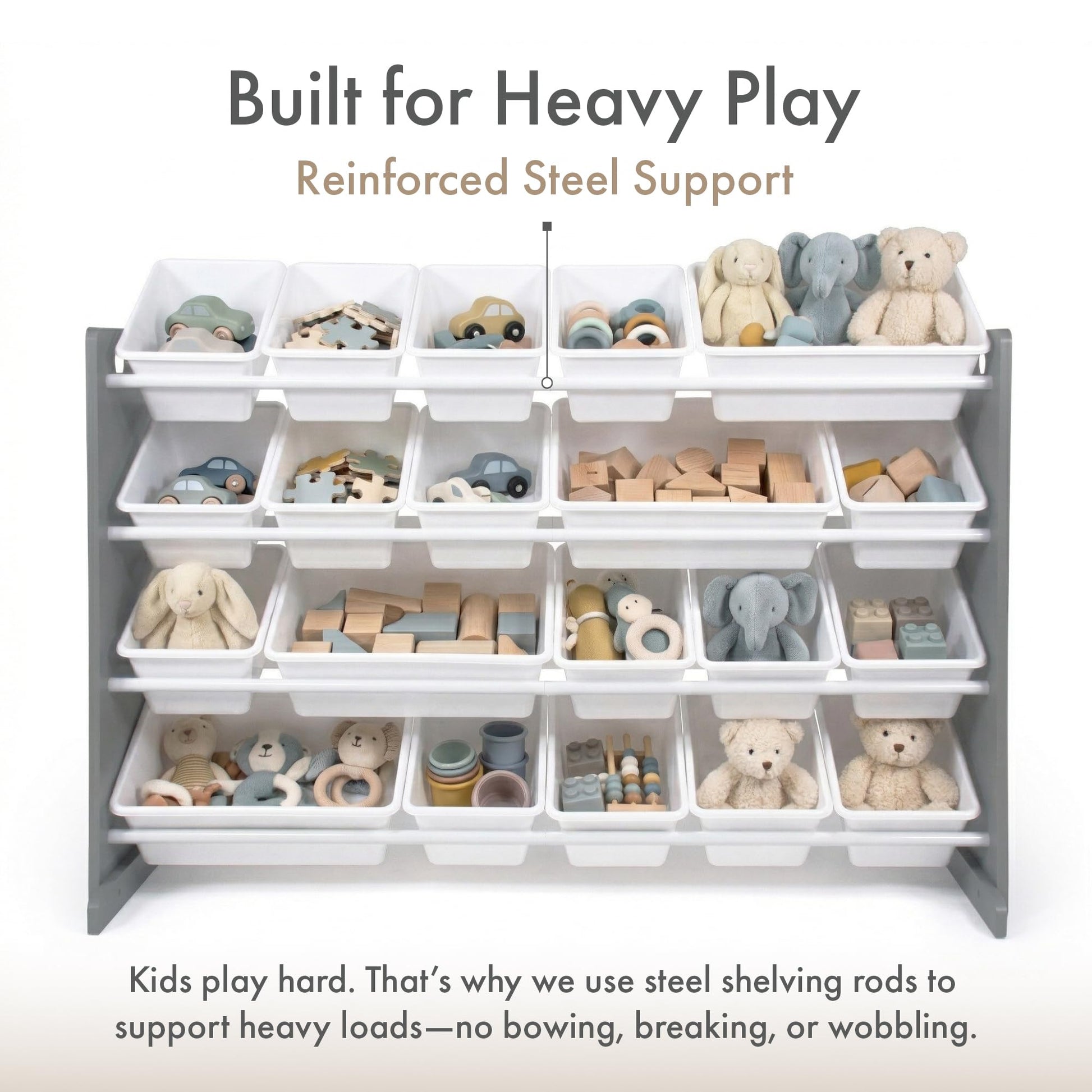 Humble Crew Kids Toy Organizer with 20 Bins, 4 Tier Storage for Playroom