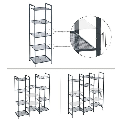 SONGMICS 5-Tier Storage Rack, Bathroom Shelf, Extendable Plant Stand with Adjustable Shelf, for