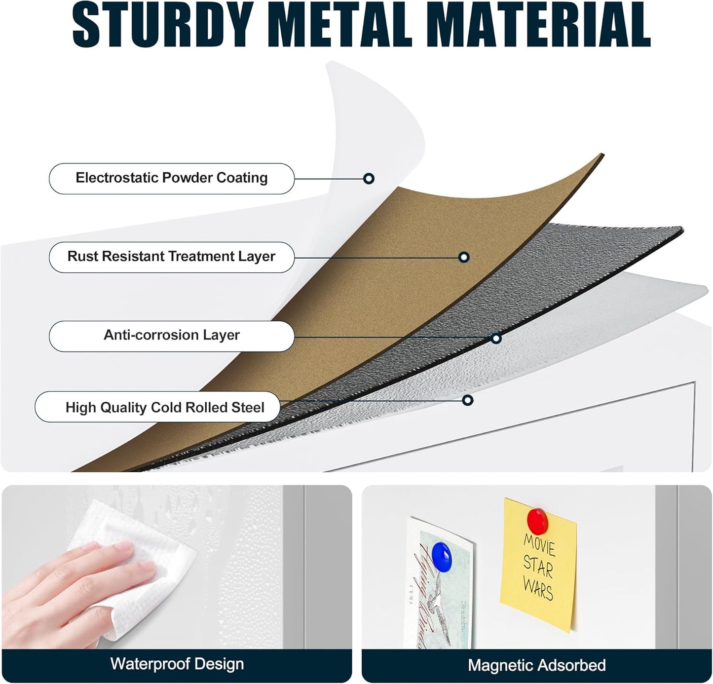 71'' Farmhouse Metal Storage Cabinet with Barn Doors,Steel File Cabinet for Home Office,Kitchen Pantry 4 Adjustable Shelves,Freestanding Cupboard for Kitchen,for Home Office,School (White)