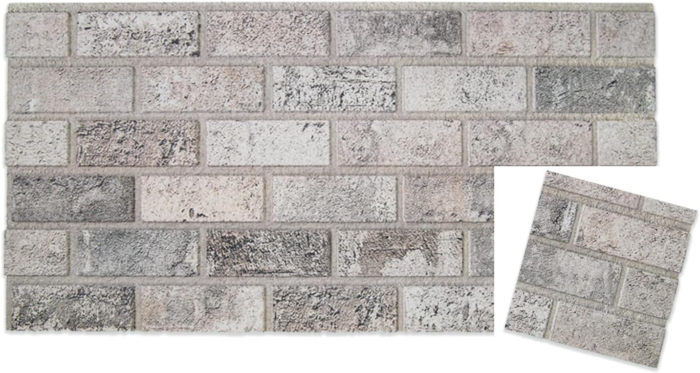 IZODEKOR 3D Wall Panels Brick Effect - Cladding, Stone Look, Styrofoam Facing for Living Room, Kitchen, Bathroom, Balcony, Bedroom, Back of Counter and Teras | Beige Dream (10" x 10" Sample)