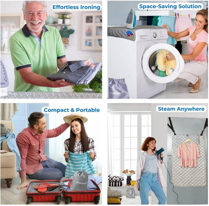 Premium Ironing Mat Heat Resistant Silicone Iron Rest Non Slip Magnetic Portable Ironing Pad Table Top Countertop Quilted Insulating Pad Travel Quilting Cover Scorch Mesh Blanket Over The Door