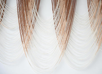 IOWER Macrame Wall Hanging Brown Dip-Dyed Large Macrame Wall Decor For Living Room Boho Fiber Art for Office Decoration 57" W x 41" L