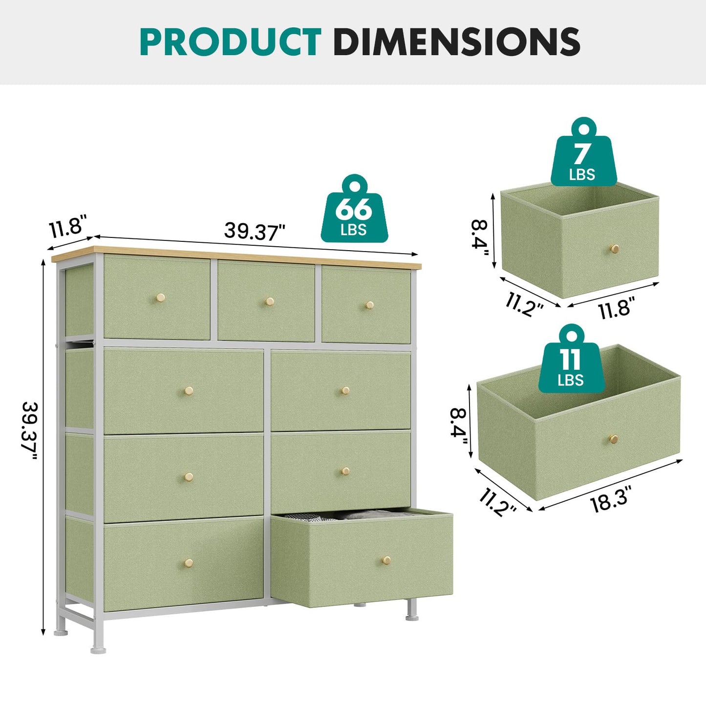 OLIXIS 9 Drawer Tall Dresser for Bedroom, Closet Organizers and Storage