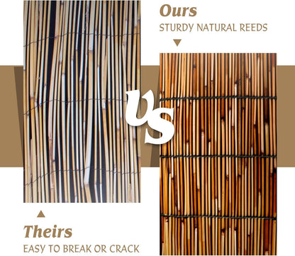 ZNCMRR Reed Fencing Rolls Natural Bamboo Fence Rolls 2 Pcs 4 Feet High Privacy Fence for Balcony Patio Garden Backyard Outdoor 4FT X 16.4FT（Brown）