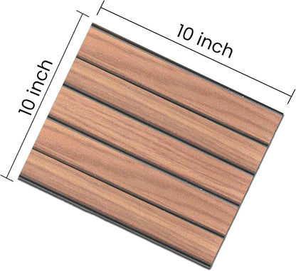 IZODEKOR 3D Wood Effect Wall Panels - Faux Wood Paneling for Living Room, Kitchen, Bathroom and More | Natural Wood Look | Easy Application | Land of Journey (10" x 10")