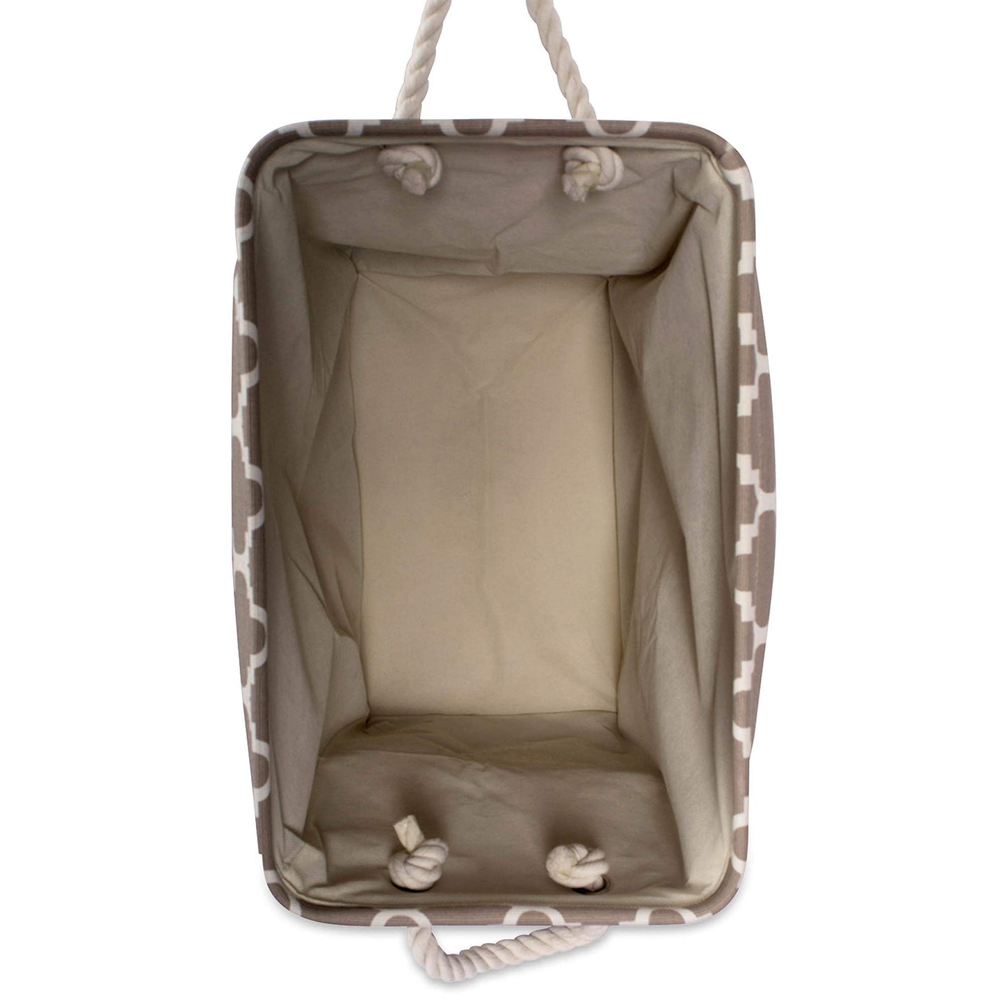 DII Polyester Container with Handles, Lattice Storage Bin, Large, Brown