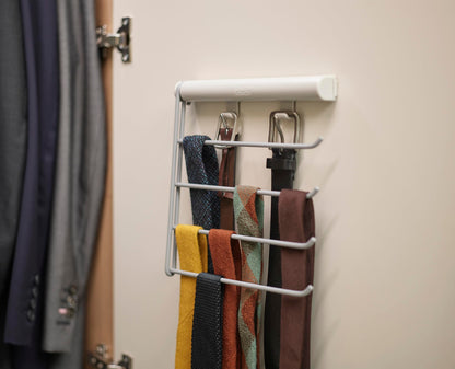 Joseph Joseph Orderly Belt, Tie & Scarf Hanging Rail, Closet Wardrobe Accessory Organizer, 4 Rails