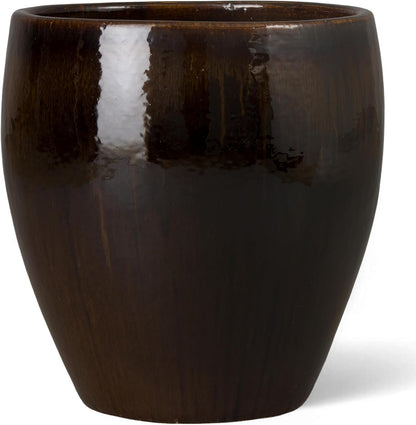 Emissary Home and Garden 18.5in. L x 19in. H Java Stoneware Round Planter with High-fire Treatment (Set of 1)