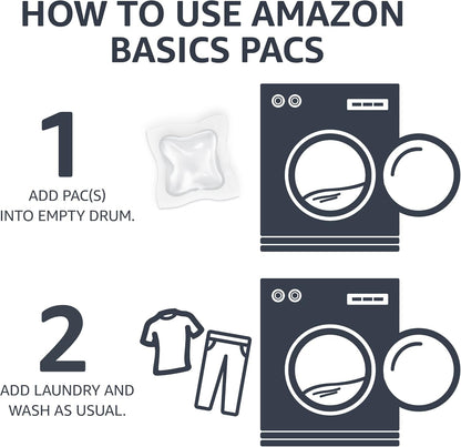 Amazon Basics Laundry Detergent Pods, 120 Pacs for 120 Medium Loads, Free & Clear, (Previously Solimo) (Pack of 2)