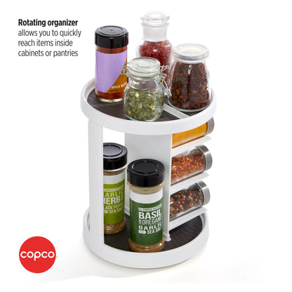 Copco 2-Tier Lazy Susan Turntable Organizer for Cabinet, Pantry, and Counter - Rotating Vitamin