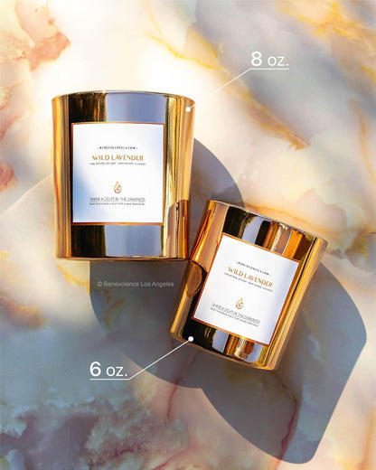 Benevolence LA Wild Lavender Wood Wick Candles | Soy Scented Candles for Home | Gifts for Women and Men | Home Fragrance | Aromatherapy | Shelf Decor, Bathroom Freshener | 8oz, 45 Hour Burn