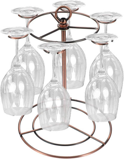 Black Metal Countertop Wine Glass Holder with Scrollwork Design, Freestanding Tabletop Stemware Storage Rack with 12 Hooks