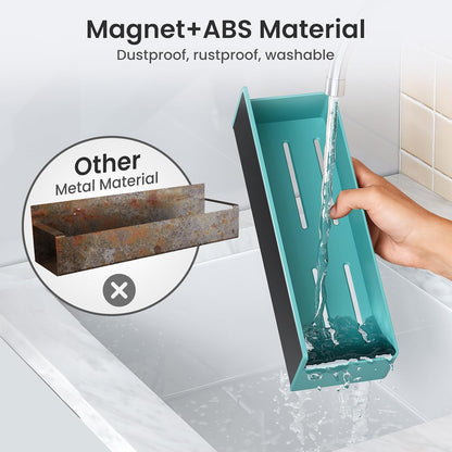 Magnetic Spice Rack for Refrigerator, Kitchen Organizer and Storage Shelf, Blue (4 Pack)…