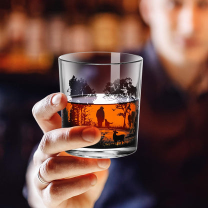Old Fashioned Whiskey Glasses, Stemless Wine Glasses with Gift Box, 10Oz Rocks Glass for Scotch Cocktail Bourbon Vodka Liquor, Unique Gifts for Dad, Husband, Father's Day, Anniversary