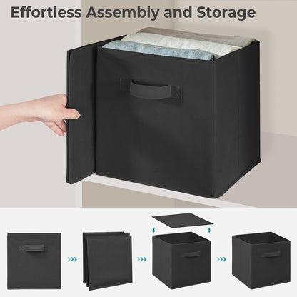 STORAGEIDEAS 11" Fabric Storage Bins, Collapsible Storage Cubes Organizer with Handles, Heavy Duty