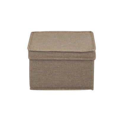 Household Essentials Medium Fabric Storage Bins with Lids, Latte, Set of 2