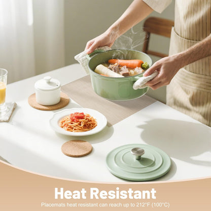 Placemats Set of 8，Non-Slip PVC Weave Table Mats Easy to Clean，Heat Resistant Place Mats for Kitchen Dining Table Decoration Indoor Outdoor，Beige White