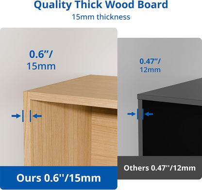 Cozy Castle Oak Bookshelf, 3-Tier Open Shelf Bookcase, 10 Cube Storage Organizer with Anti-Tilt Device for Bedroom, Living Room, 55.11" W x 11.61“D x 40.94“H