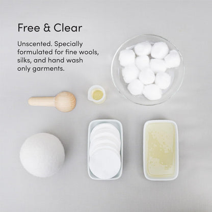 Dirty Labs | Hand Wash and Delicates | Scent Free | 32 Loads (8.6 fl oz) | Bio Enzyme Liquid Laundry Detergent | For Fine Silks, Wools, Handwash Garments | Hyper-Concentrated | Non Toxic, Biodegradable | Stain & Odor Removal