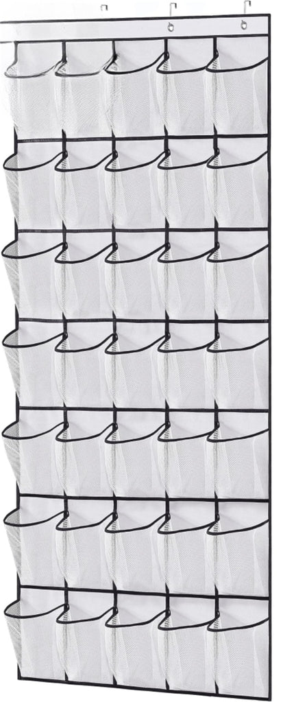 35 Large Pockets Over The Door Shoe Organizer, Hanging Shoe Organizer for Closet, Premium Clear