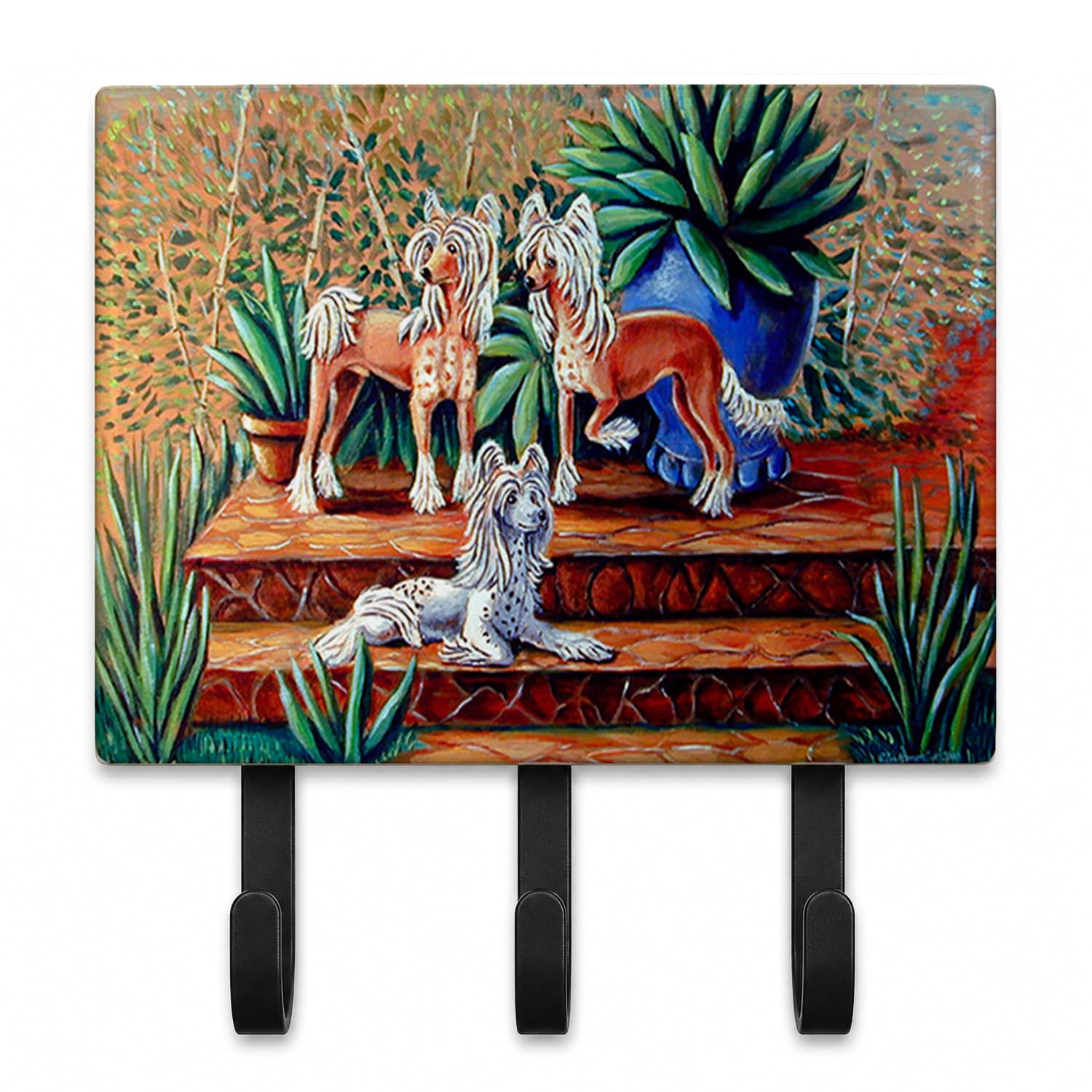 Caroline's Treasures 7505TH68 Chinese Crested Leash or Key Holder, Wall Hooks, Key Hooks Holder
