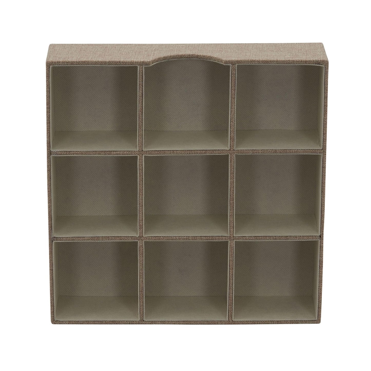 Household Essentials Brown 723-1 Deep 9 Section Drawer Organizer Box for Storage | 12 in x 12 in