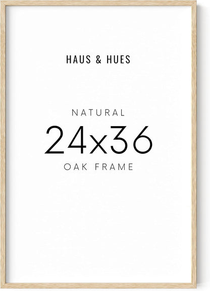 HAUS AND HUES 24''x36'' Beige Oak Wood Frames Set of 1 - 24x36 Natural for Posters, Frame Wood, Poster Wall, Light Picture (Beige Oak)