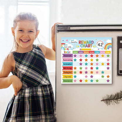 Reward Chart for Kids,Magnetic Behavior Chore Chart for Kids at Home,26 Rainbow Blue Chore Charts,1960 Star Stickers,56 Reward Stickers,Incentive Chore Chart to Develop Responsibility and Good Habits