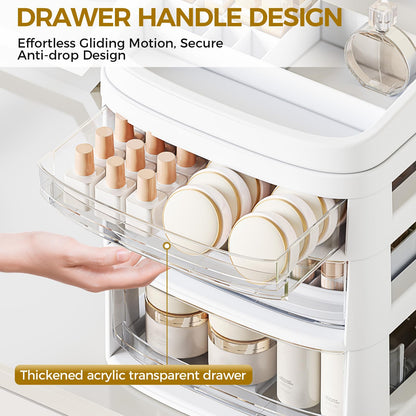 Rolling Cart with 6 Drawers, Clear Plastic Drawer Organizers, Vanity Cart