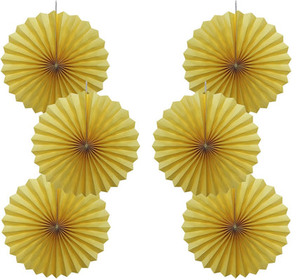 Yellow Birthday Decorations,DIY Yellow Paper Fans Hanging Decoration ,Party Supplies Party Fans 16in, Wedding Graduation Events Accessories 30 Color DIY Set （Yellow）