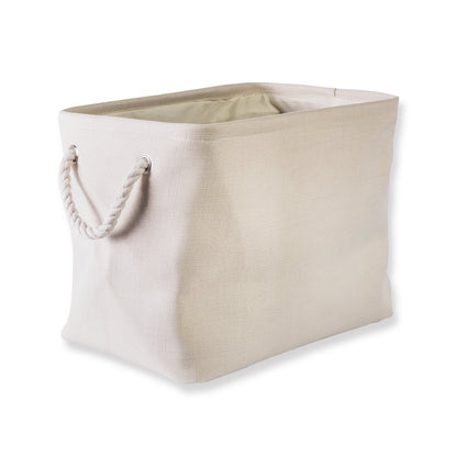 DII Collapsible Polyester Storage Bin, Variegated, Cream, Large