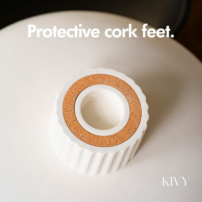 KIVY Concrete Fruit Bowl for Kitchen Counter - Large Decorative Bowl for Home Decor - Black Pedestal Bowl - Decorative Bowls for Home Decor - Black Kitchen Island Decor