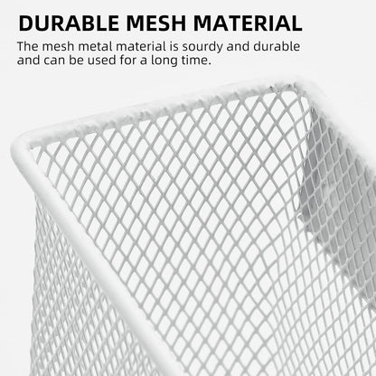 dedoot Magnetic Pencil Holder for refrigerator Storage Magnetic Basket Mesh White Strong Magnetic Pen Holder for Refrigerator,Whiteboard, Locker, Home and Office Organizer, 6.3x2.3x3.6inch