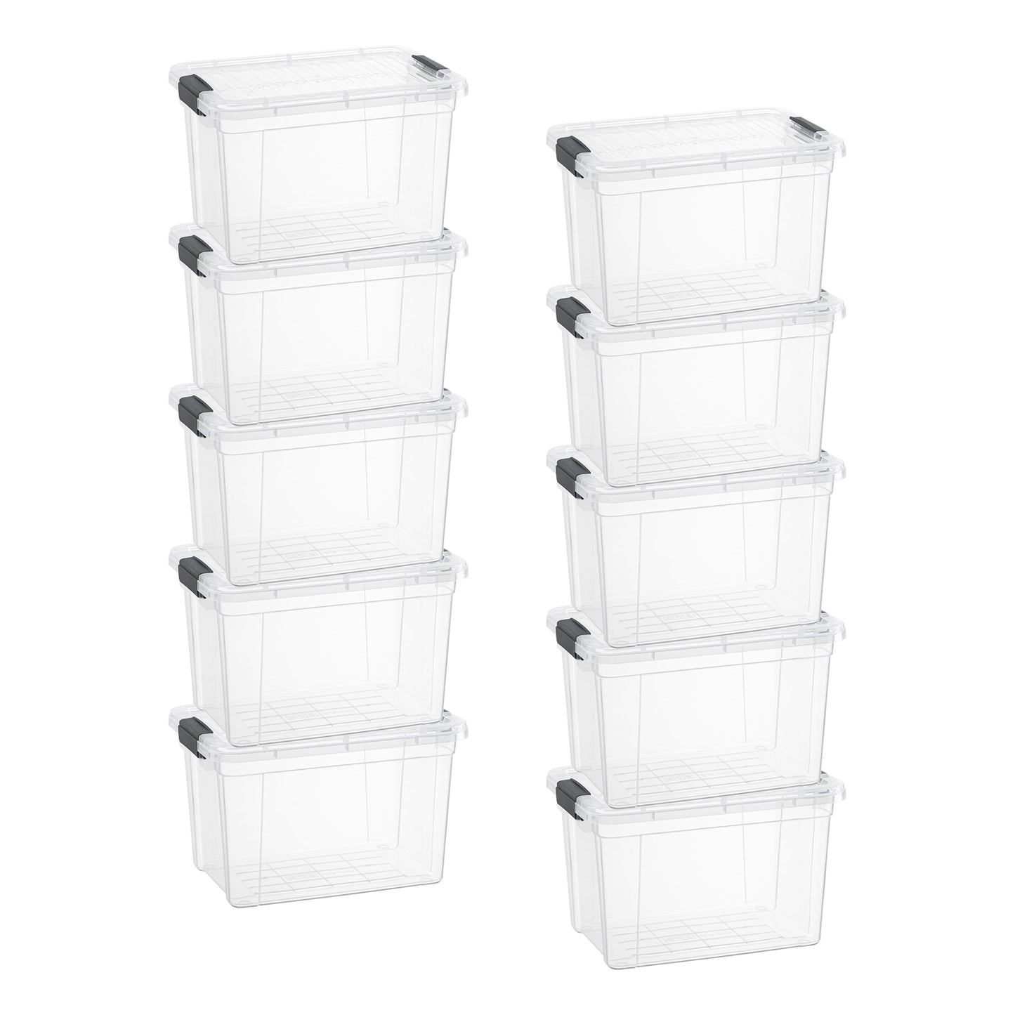 Superio Clear Storage Box with Lid, 8.75 Quart Plastic Container Bins for Organizing, Stackable