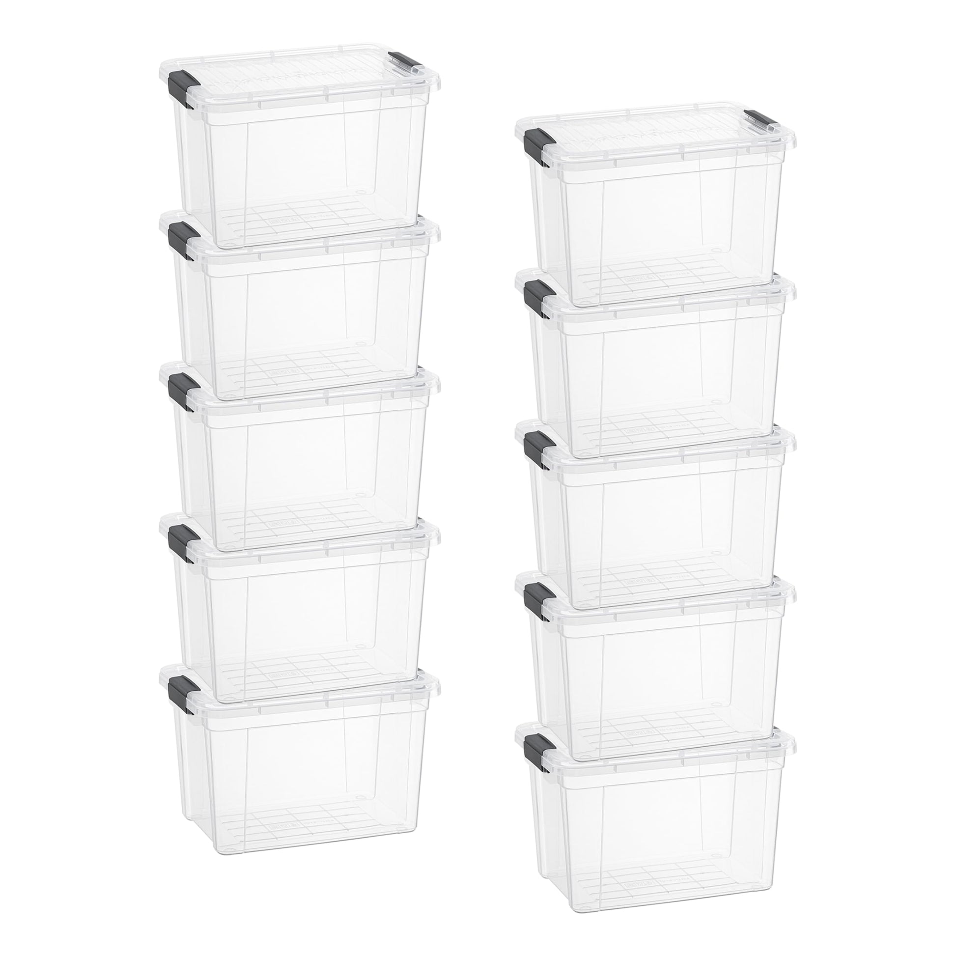 Superio Clear Storage Box with Lid, 8.75 Quart Plastic Container Bins for Organizing, Stackable