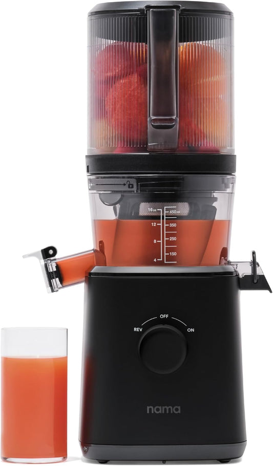 Nama J2 Cold Press Juicer – Self Feeding for Hands-Free Operation with Wide Mouth Hopper for Whole