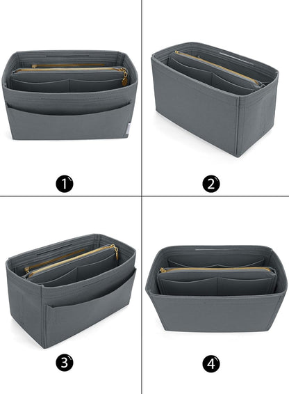 LEXSION Felt Purse Bag Organizer Insert with zipper Bag Tote Shaper Fit Speedy Neverful PM MM