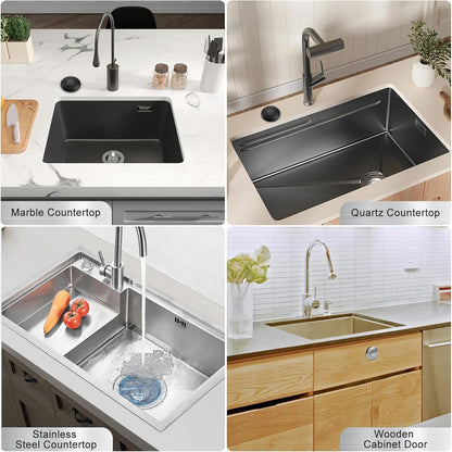 Garbage Disposal Air Switch Kit, Garbage Disposal Button, Sink Top Waste Disposer On/Off Switch, UL Listed Air Switch Compatible with All Garbage Disposals (Brushed Stainless Steel）