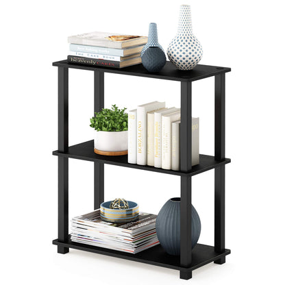 Furinno TURN-S-TUBE Storage Shelves, 3-Tier Book Shelf, Corner Shelf, Toolless Open Shelves, for