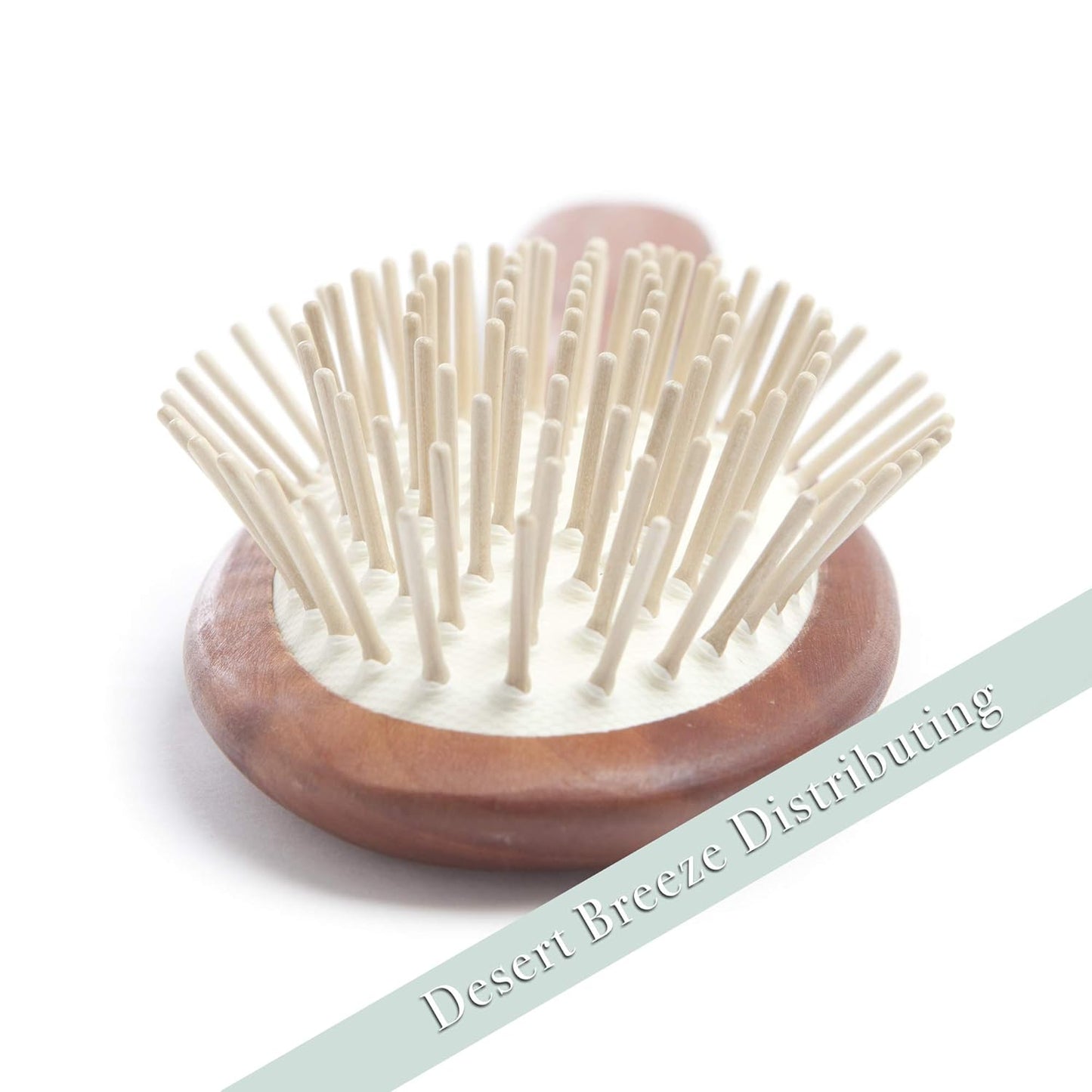 Desert Breeze Natural Wood Bristle Hair Brush, Gentle Scalp Massage, Pear Wood Handle, Made in Germany, For All Hair Types, Rounded Wooden Pins, Anti-Static