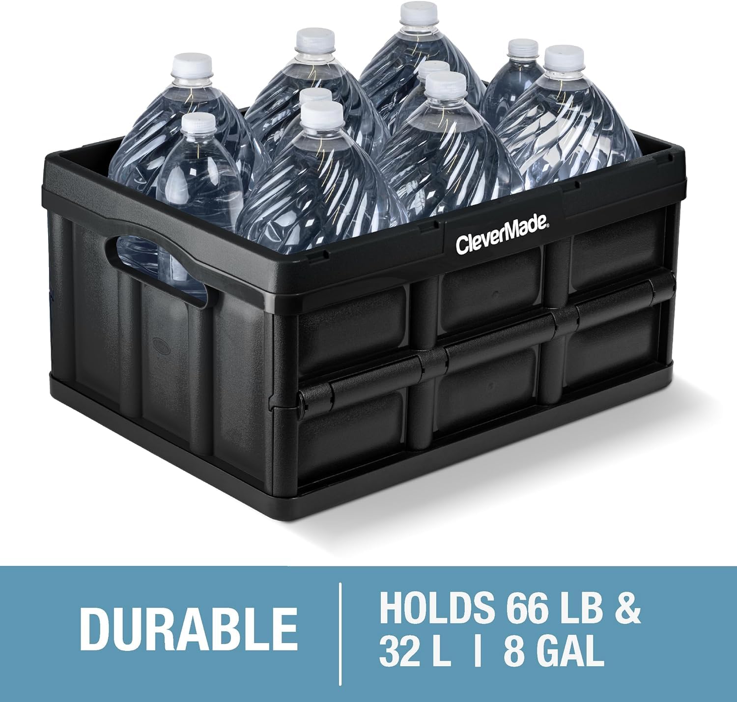 CleverMade Collapsible Storage Bins, 32L, 3 Pack Foldable Storage, Stone