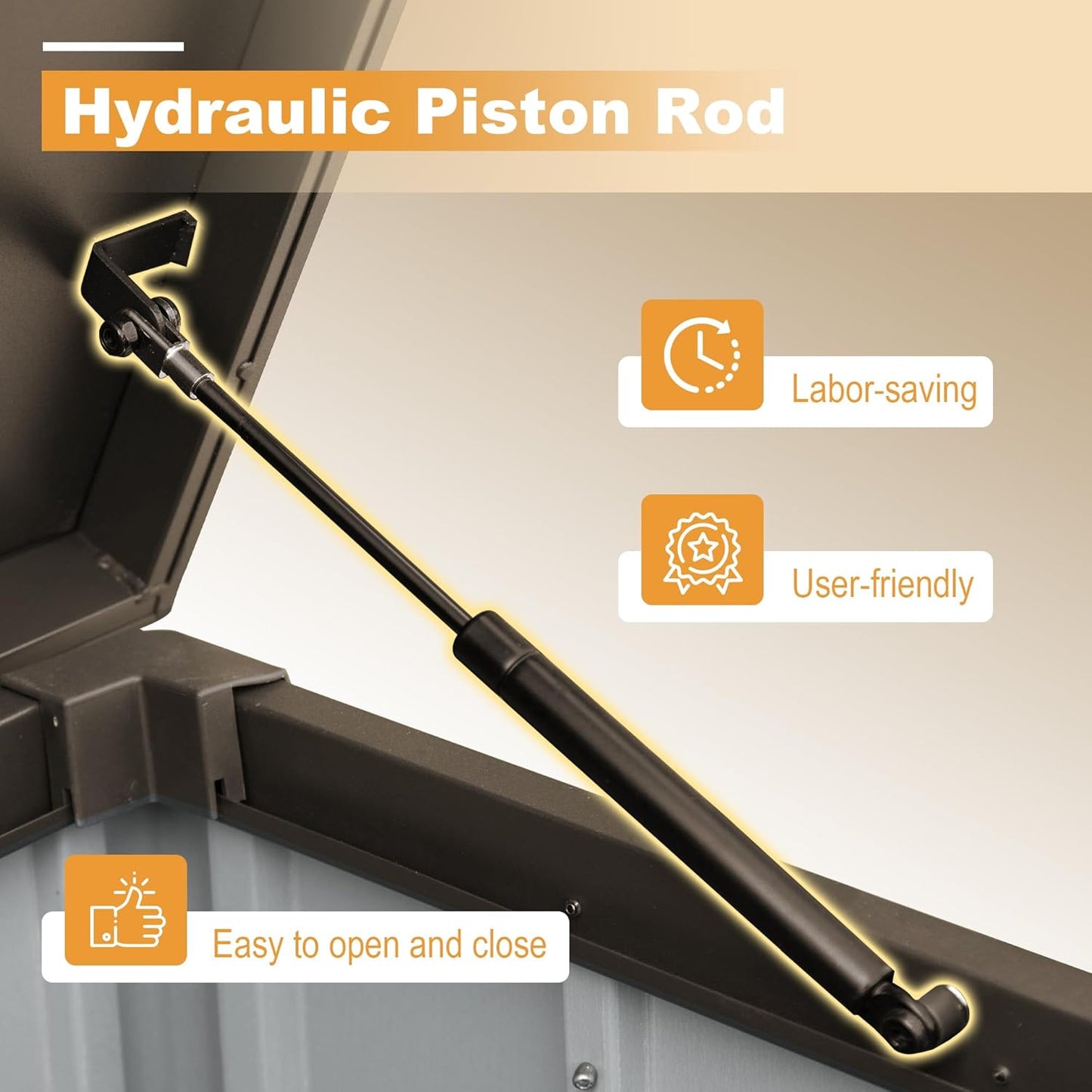 Domi 120 Gallon Deck Box, Outdoor Metal Lockable Storage Cabinet, Waterproof Steel Outdoor Bench with Lockable Lid, Side Handles & Rolling Casters for Outside Cushions, Pillows, Garden Tools, Brown