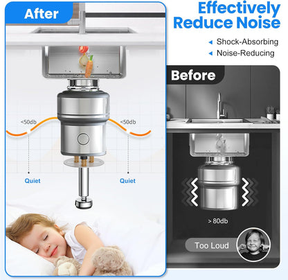 Garbage Disposal Support, Adjustable Spring Shock Absorber Bracket (5.91-7.87 inches), Holds Up tp 440lbs, Stainless Steel Noise Reduction Installation Kit