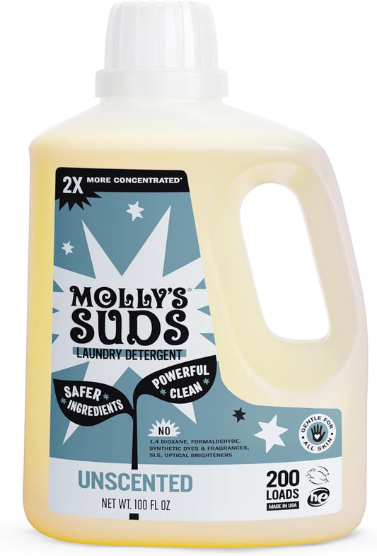 Molly's Suds Liquid Laundry Detergent | Clean Laundry Detergent Soap for Sensitive Skin | 2x